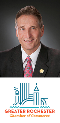 Robert Duffy and the Greater Rochester Chamber of Commerce logo